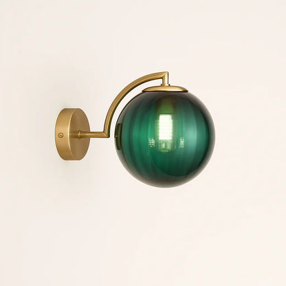 Applique murale en laiton avec globe en verre – Design rétro chic
