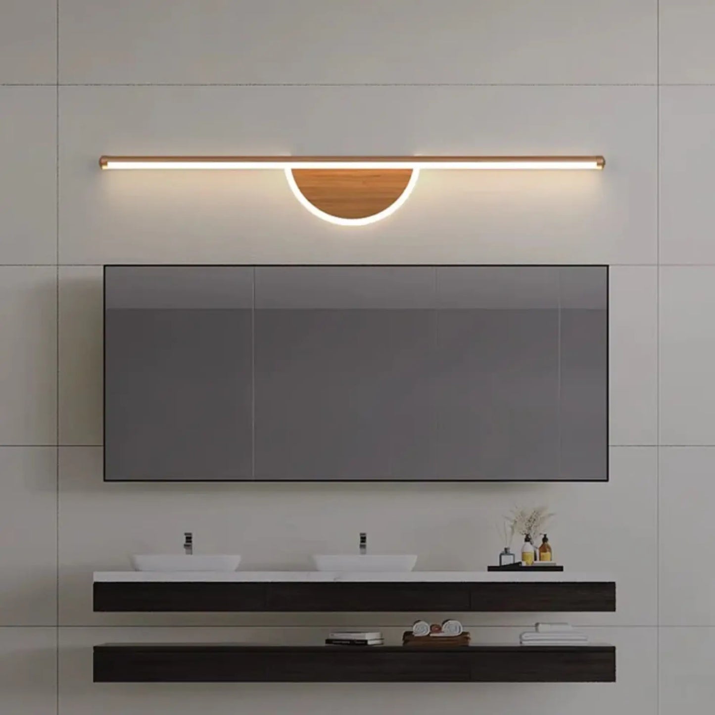 Applique murale LED moderne – éclairage bande bois pour salle de bain et miroir