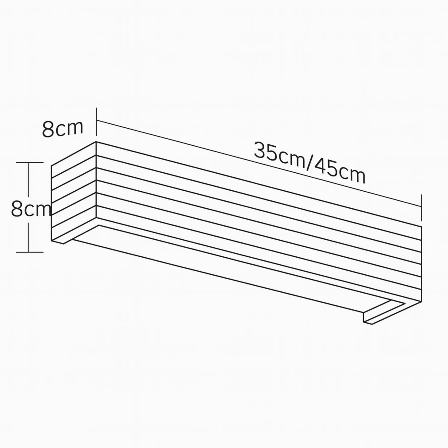 Applique murale bois massif LED – lumière froide, design nordique salle de bain