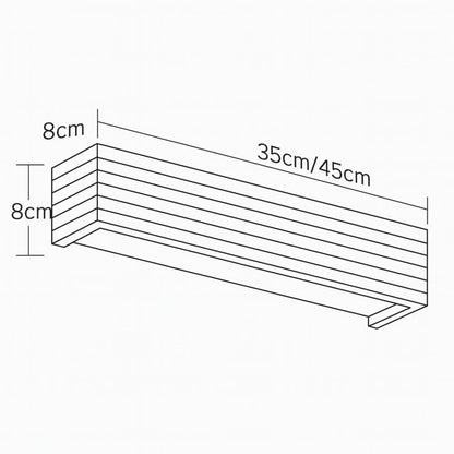 Applique murale bois massif LED – lumière froide, design nordique salle de bain