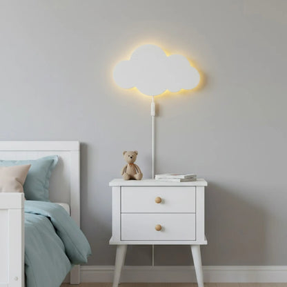 Applique murale LED nuage – lumière douce pour chambre enfant, avec prise