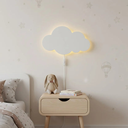 Applique murale LED nuage – lumière douce pour chambre enfant, avec prise