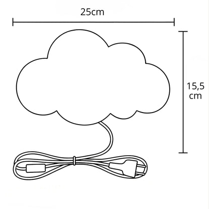 Applique murale LED nuage – lumière douce pour chambre enfant, avec prise