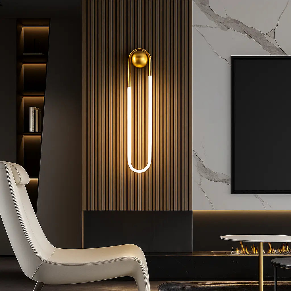 Applique murale LED design – noire ou dorée, style minimaliste moderne