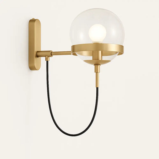 Applique murale globe – laiton ou noir, style vintage moderne