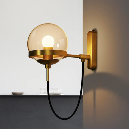Applique murale globe – laiton ou noir, style vintage moderne