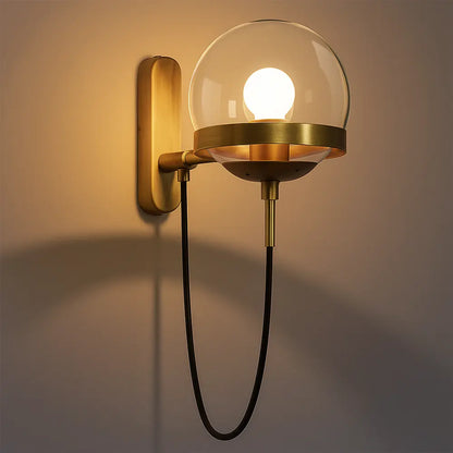 Applique murale globe – laiton ou noir, style vintage moderne