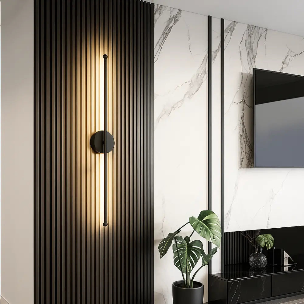Applique murale LED verticale – Design moderne en noir mat