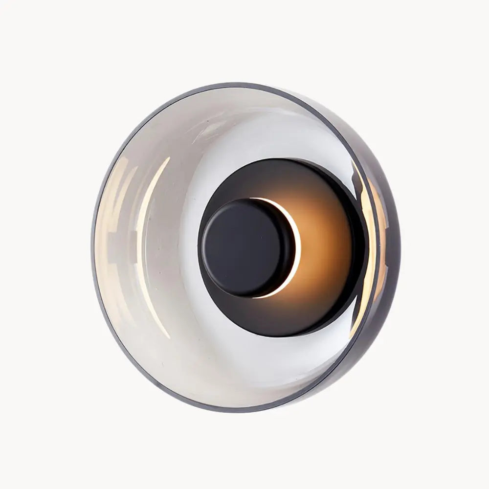 Applique murale LED moderne en verre – Design rond doré pour chambre, salon ou hôtel