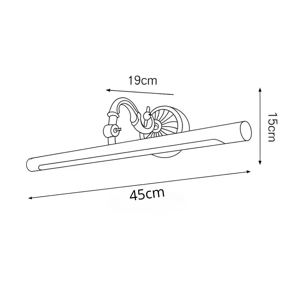 Applique murale rétro en laiton massif – Lampe LED décorative miroir salle de bain