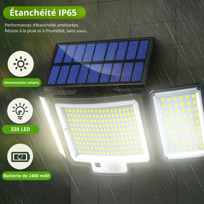 Applique murale solaire LED extérieure avec détecteur de mouvement
