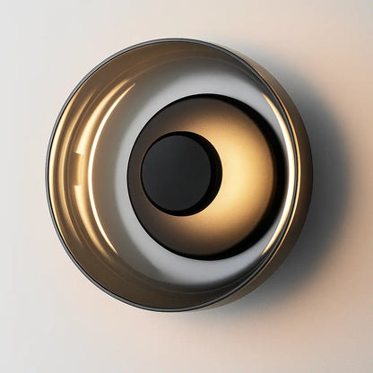 Applique murale LED moderne en verre – Design rond doré pour chambre, salon ou hôtel