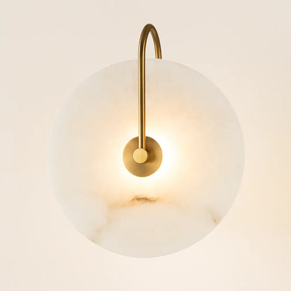 Applique murale LED ronde en marbre naturel – Design minimaliste