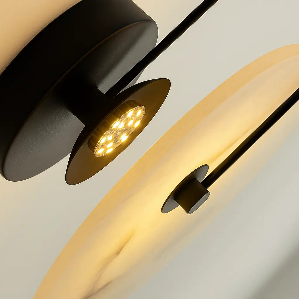 Applique murale LED ronde en marbre naturel – Design minimaliste