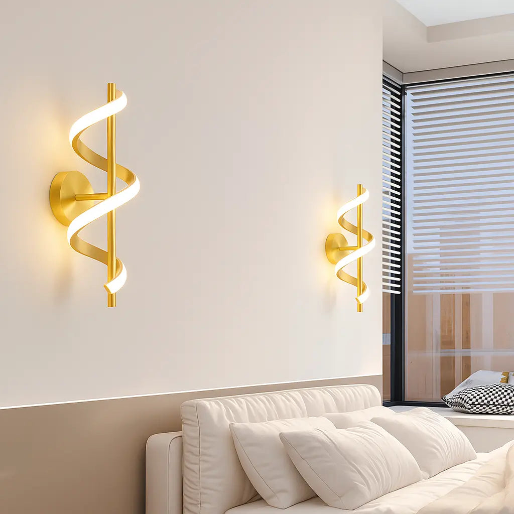 Applique murale LED design spirale – Éclairage décoratif moderne pour salon, chambre ou couloir