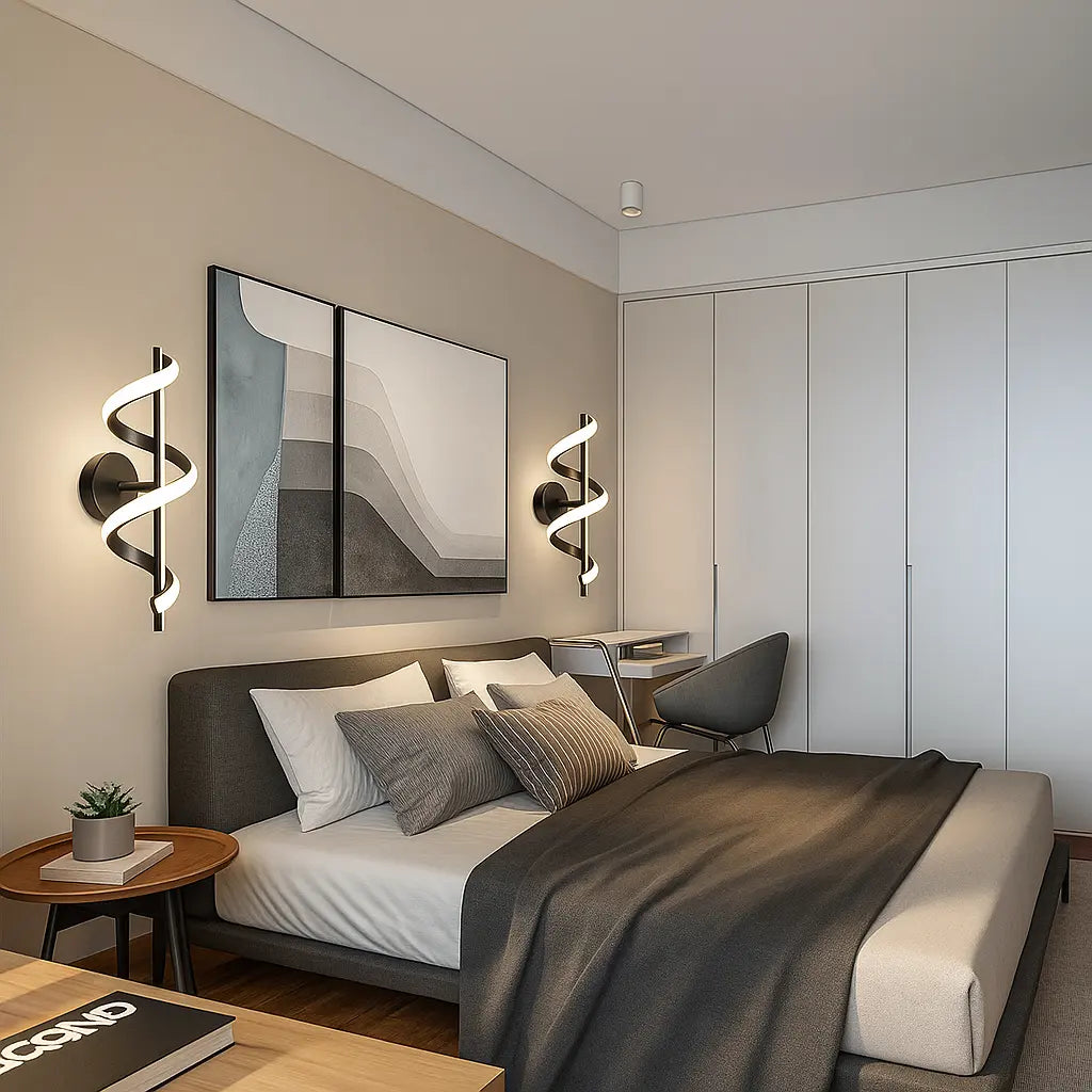 Applique murale LED design spirale – Éclairage décoratif moderne pour salon, chambre ou couloir