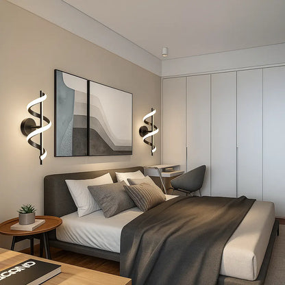 Applique murale LED design spirale – Éclairage décoratif moderne pour salon, chambre ou couloir