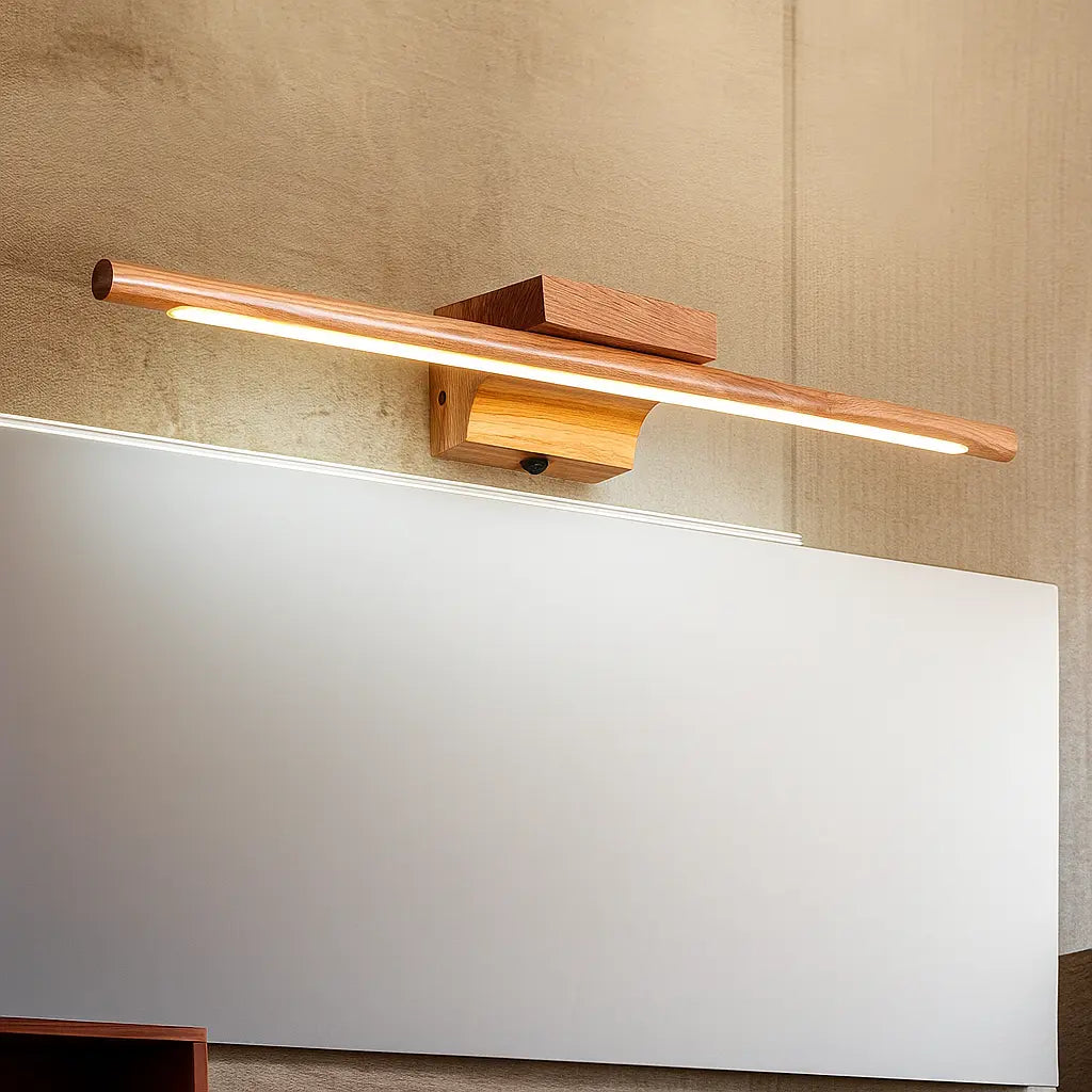 Applique murale salle de bain LED en bois – Pour miroir, style scandinave épuré