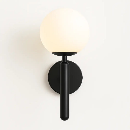 Applique Murale Moderne – Globe Verre, Métal Noir ou Doré, E27