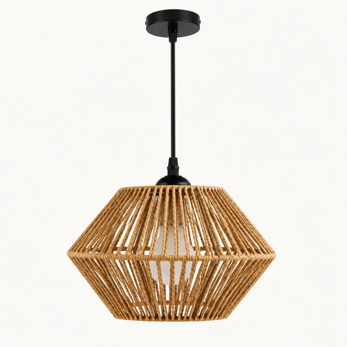 Suspension Bohème en Corde Tressée – Luminaire Naturel E27