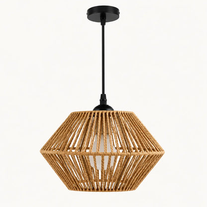 Suspension Bohème en Corde Tressée – Luminaire Naturel E27