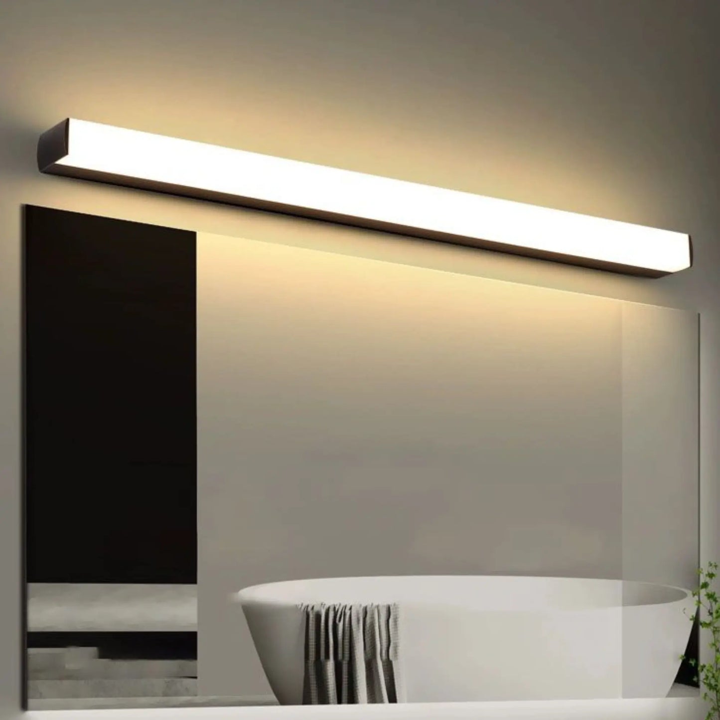 Applique LED miroir noire ou argent – Éclairage blanc pour salle de bain 30/40/50 cm