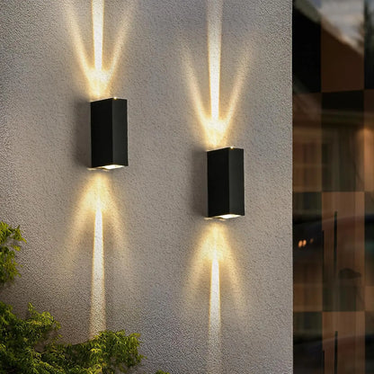 Applique murale extérieure LED noire – éclairage haut et bas design