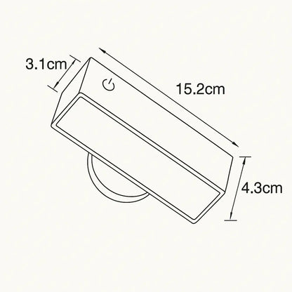 Applique murale LED tactile en bois – Rechargeable, fixation magnétique