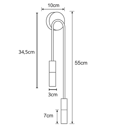 Applique Murale Noire ou Dorée – Design Élégant Scandinave pour Intérieur Contemporain