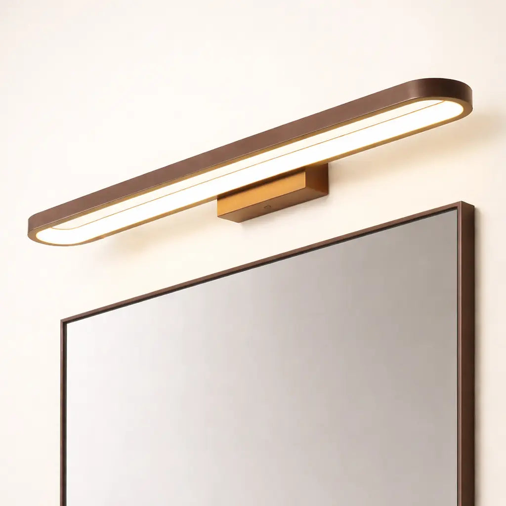 Applique Murale Salle de Bain Marron – Éclairage LED Design Fin Moderne