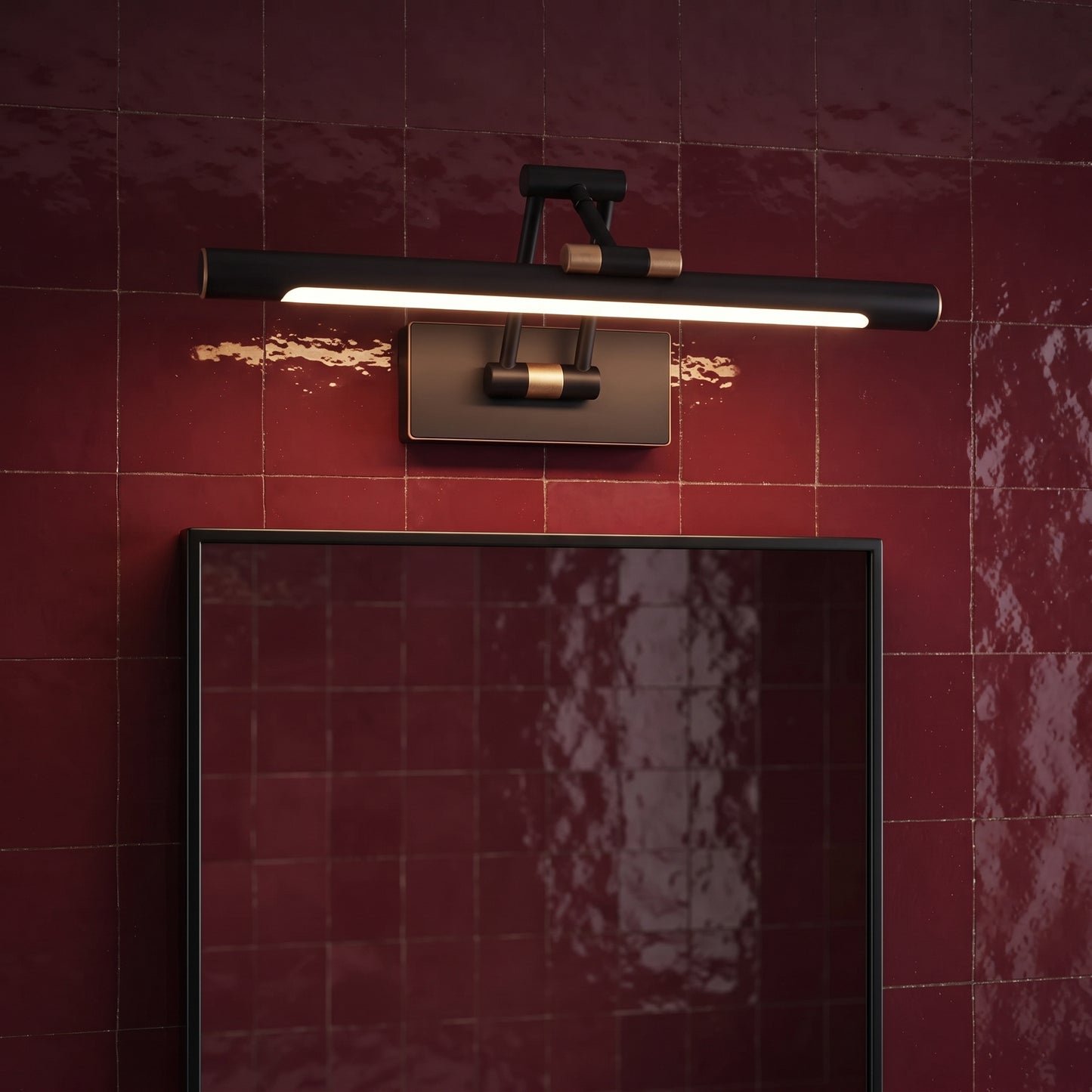 Applique Murale Salle de Bain Noire, Design Élégant, IP44 Étanche