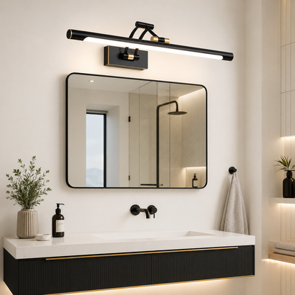 Applique Murale Salle de Bain Noire, Design Élégant, IP44 Étanche
