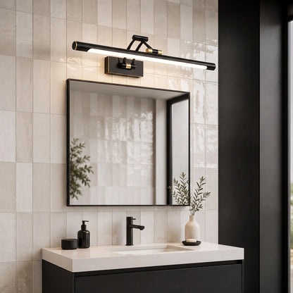 Applique Murale Salle de Bain Noire, Design Élégant, IP44 Étanche