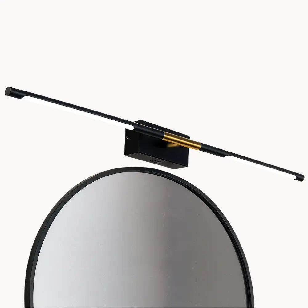 Applique LED miroir noire ou dorée – Éclairage chaud salle de bain 60/80/100 cm