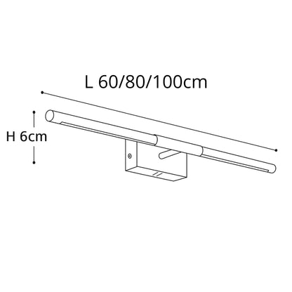 Applique LED miroir noire ou dorée – Éclairage chaud salle de bain 60/80/100 cm