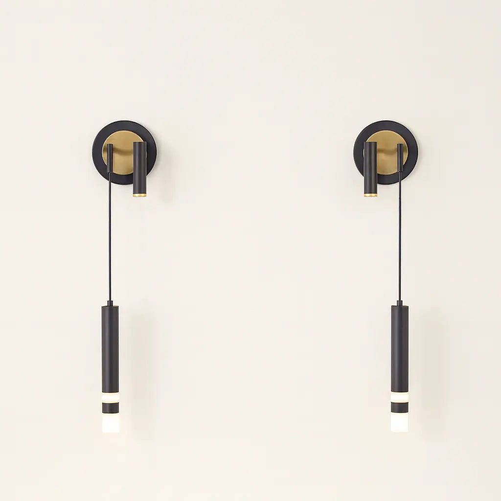 Applique Murale Design LED avec Liseuse – Lampe de Chevet Murale Moderne Noire & Dorée