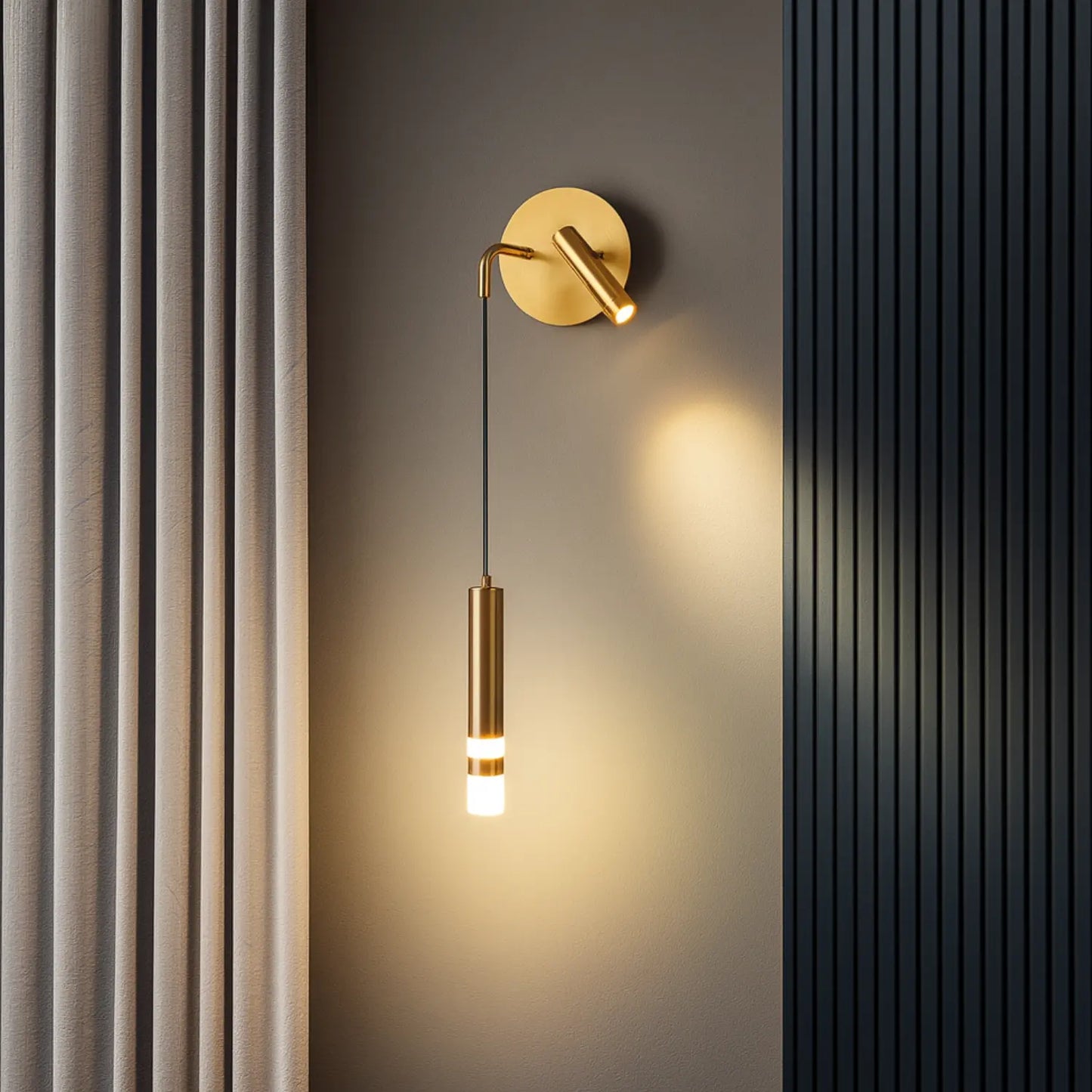 Applique Murale Design LED avec Liseuse – Lampe de Chevet Murale Moderne Noire & Dorée