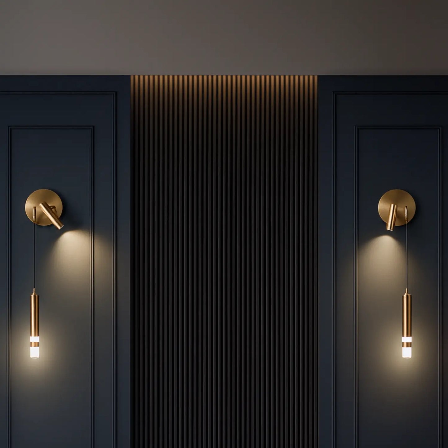 Applique Murale Design LED avec Liseuse – Lampe de Chevet Murale Moderne Noire & Dorée