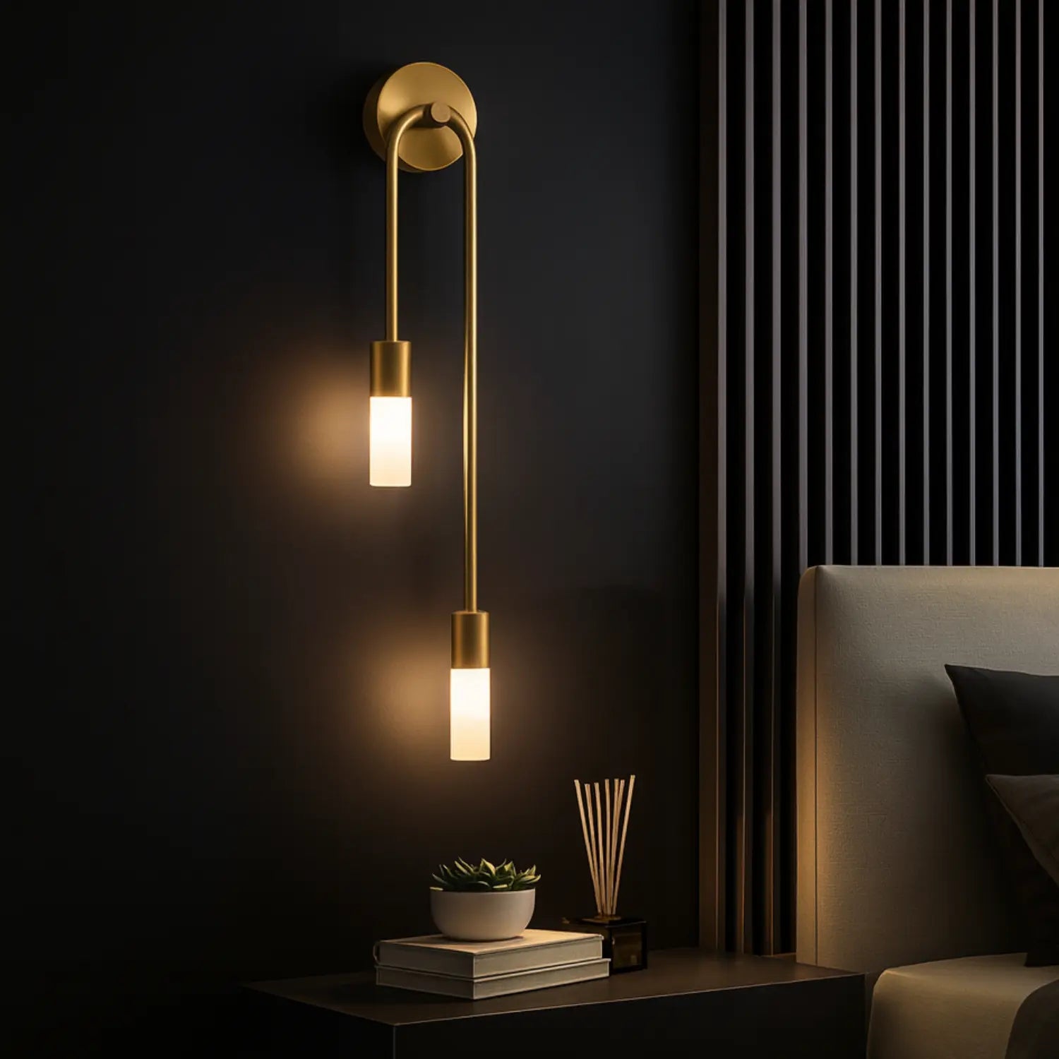 Applique Murale Noire ou Dorée – Design Élégant Scandinave pour Intérieur Contemporain