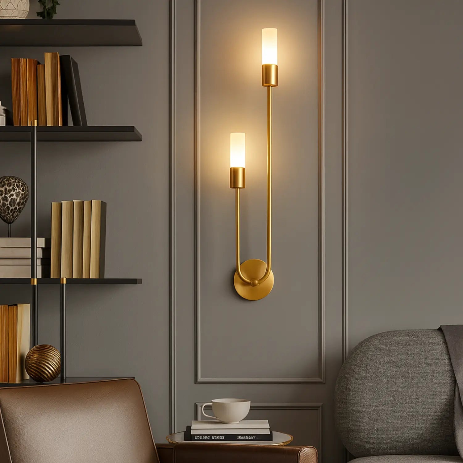 Applique Murale Noire ou Dorée – Design Élégant Scandinave pour Intérieur Contemporain