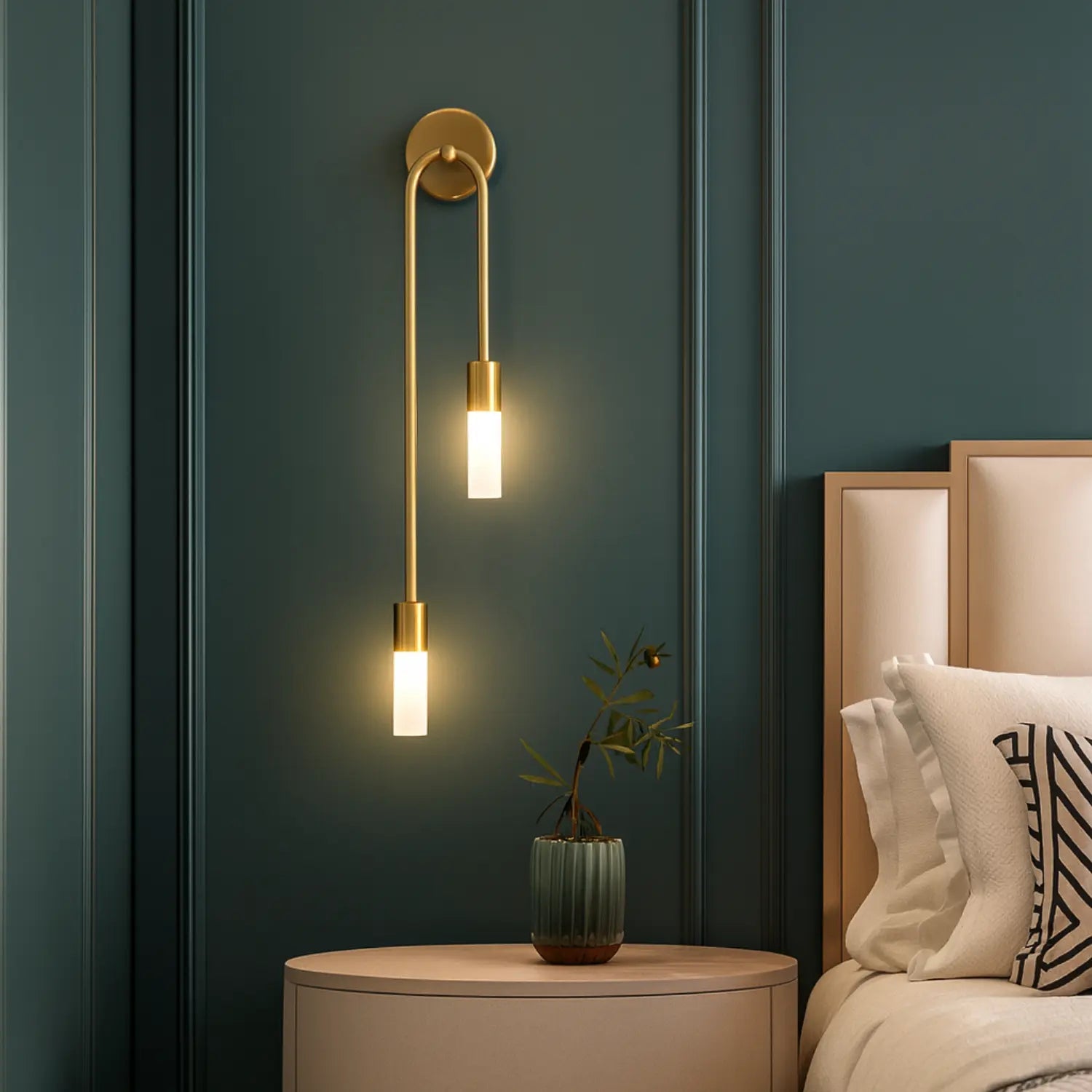 Applique Murale Noire ou Dorée – Design Élégant Scandinave pour Intérieur Contemporain