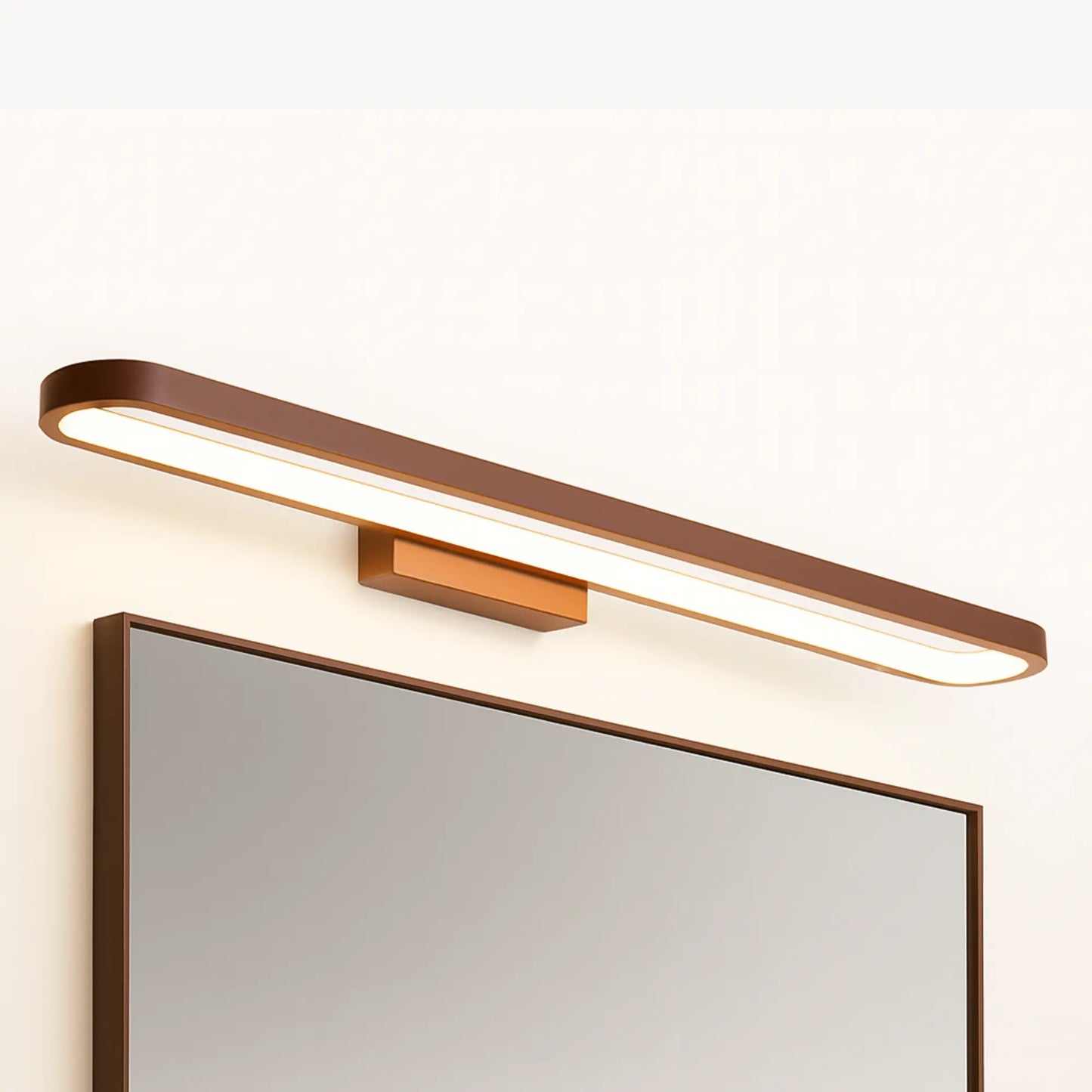 Applique Murale Salle de Bain Marron – Éclairage LED Design Fin Moderne