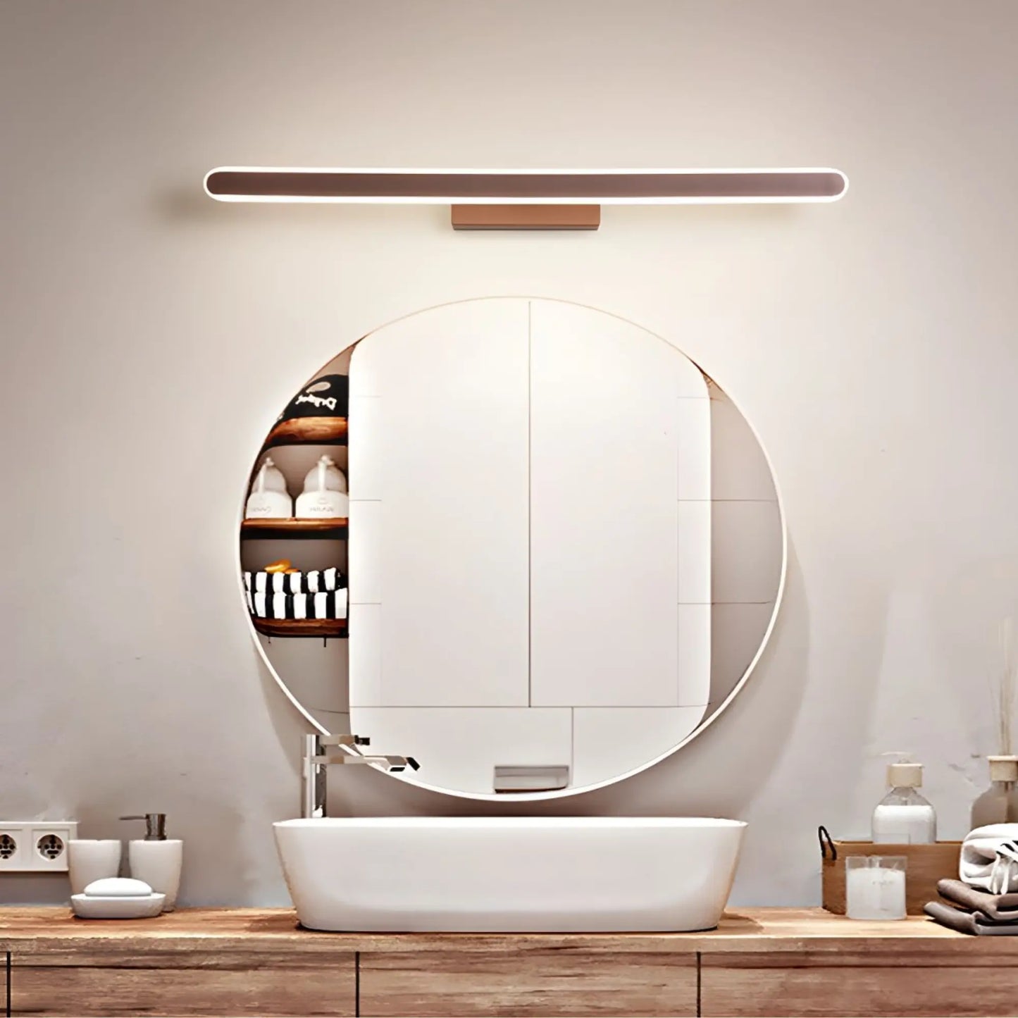 Applique Murale Salle de Bain Marron – Éclairage LED Design Moderne