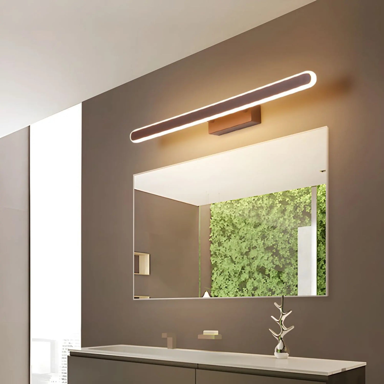 Applique Murale Salle de Bain Marron – Éclairage LED Design Moderne