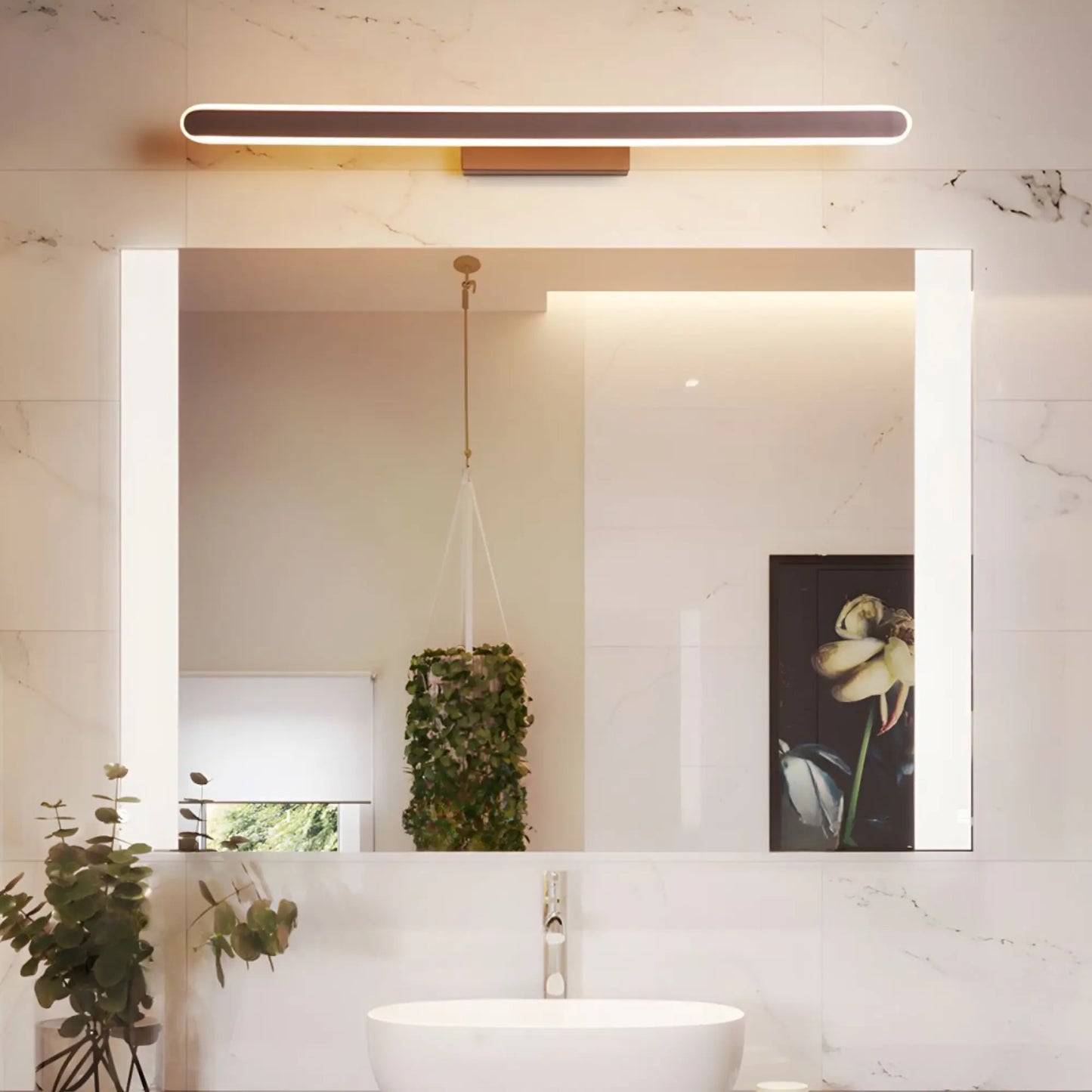 Applique Murale Salle de Bain Marron – Éclairage LED Design Moderne