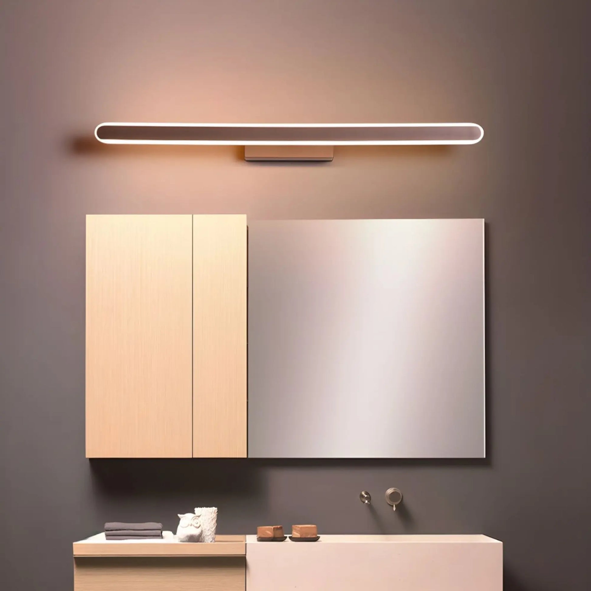 Applique Murale Salle de Bain Marron – Éclairage LED Design Moderne