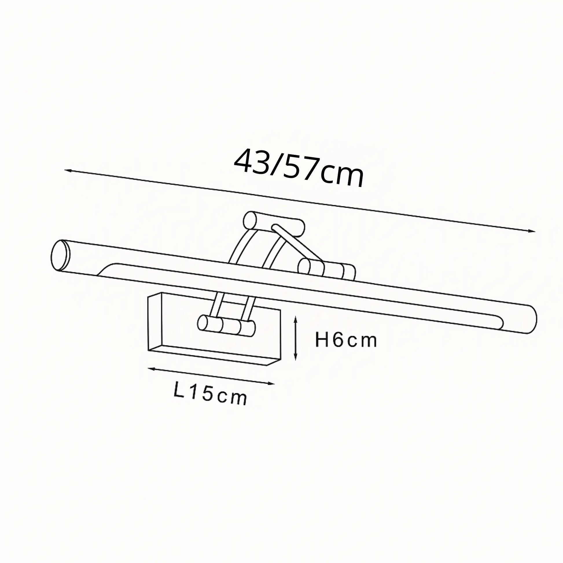 Applique Murale Salle de Bain Noire, Design Élégant, IP44 Étanche