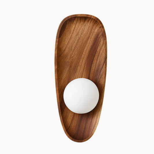 Applique murale LED bois naturel – lumière chaude, design moderne