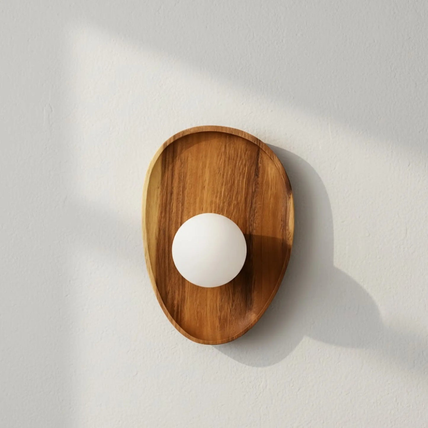 Applique murale LED bois naturel – lumière chaude, design moderne