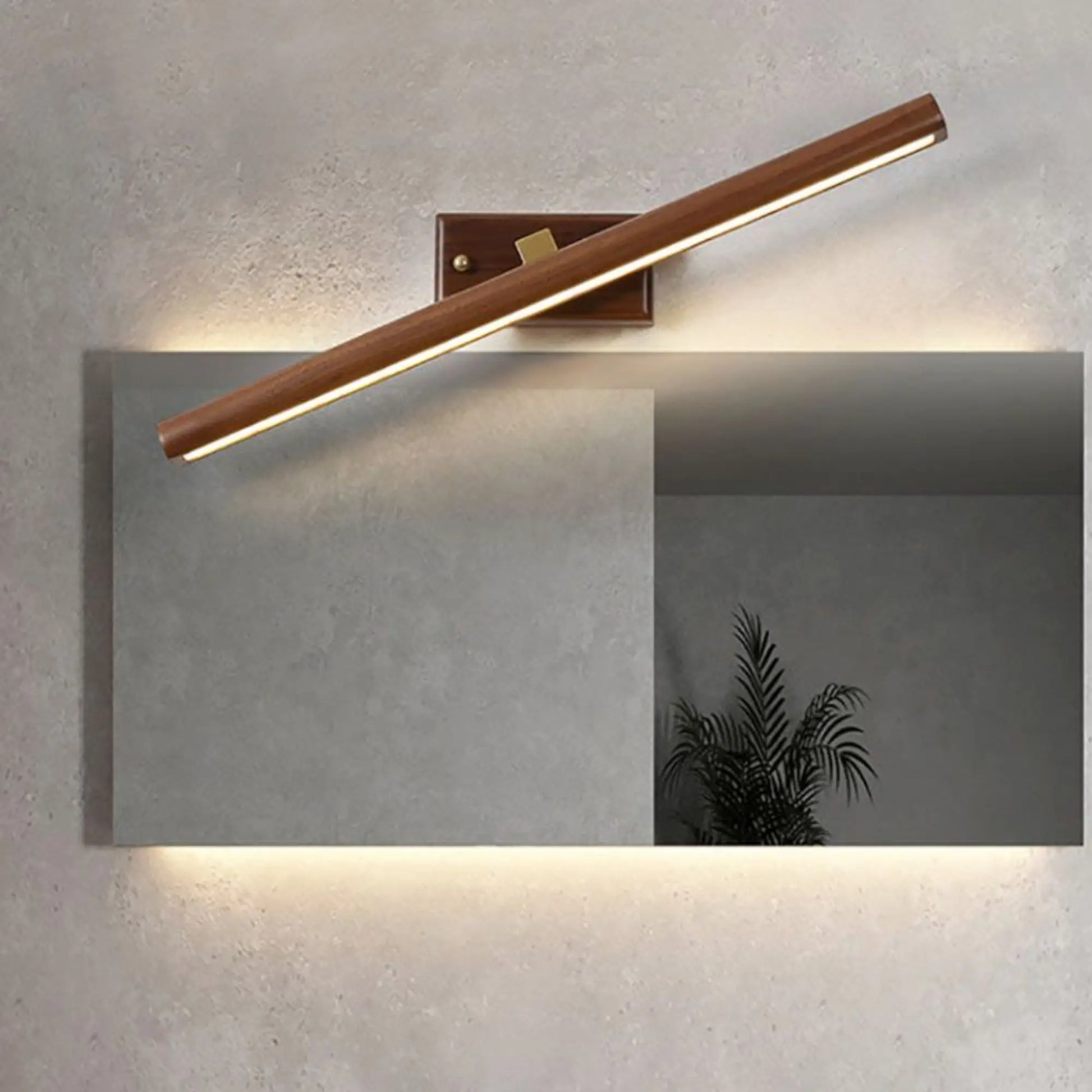 Applique murale LED bois rotatif – éclairage chaud pour salle de bain ou chambre